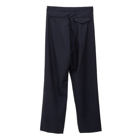 Lownn Double Pleat Pants Navy Plain Wool SS25-2PLEAT-834.601 05582169 Back Degli Uberti